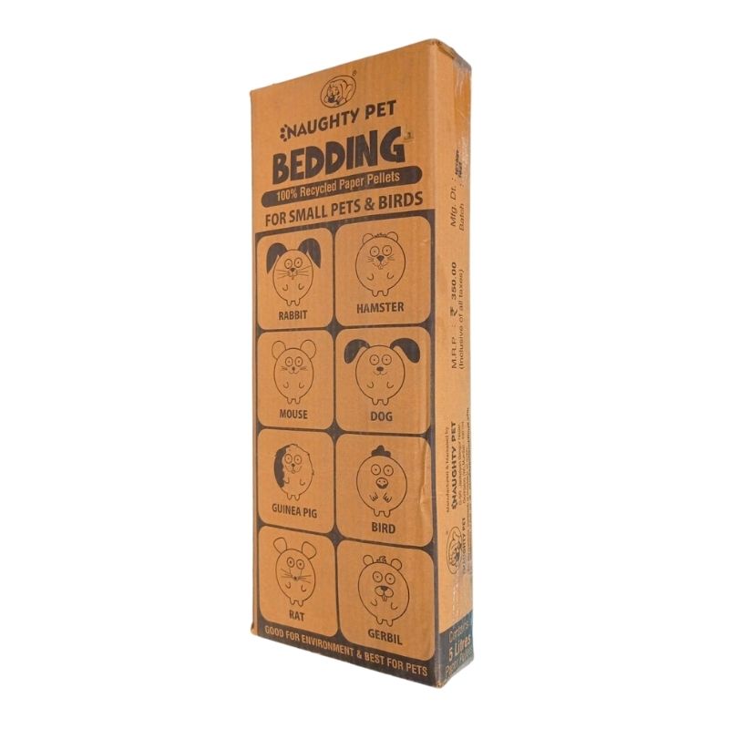 Naughty Pet Bedding for Small Animals and Birds - Recycled Paper Pellets (5L)