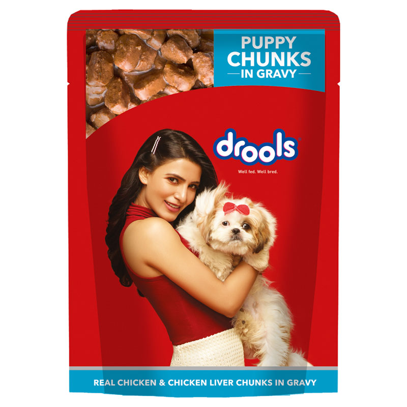 Drools Wet Food for Puppies - Real Chicken and Chicken Liver Chunks in Gravy