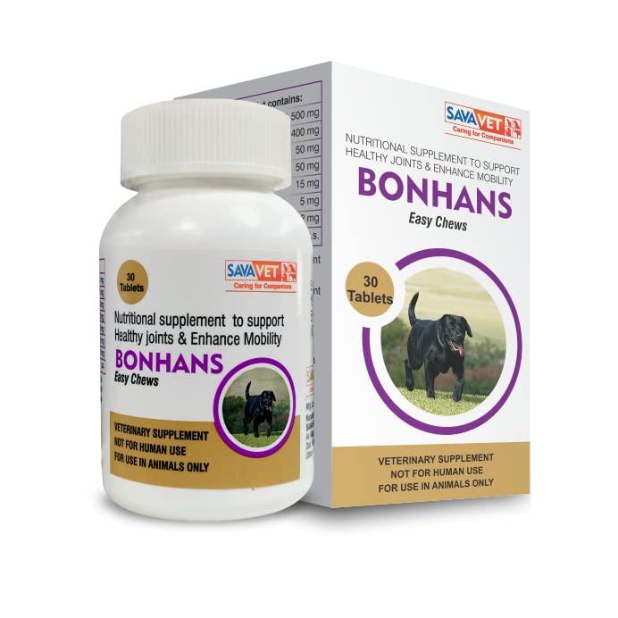 Savavet Supplement for Dogs - Bonhans Easy Chews for Joint Care & Mobility (30 Tabs)