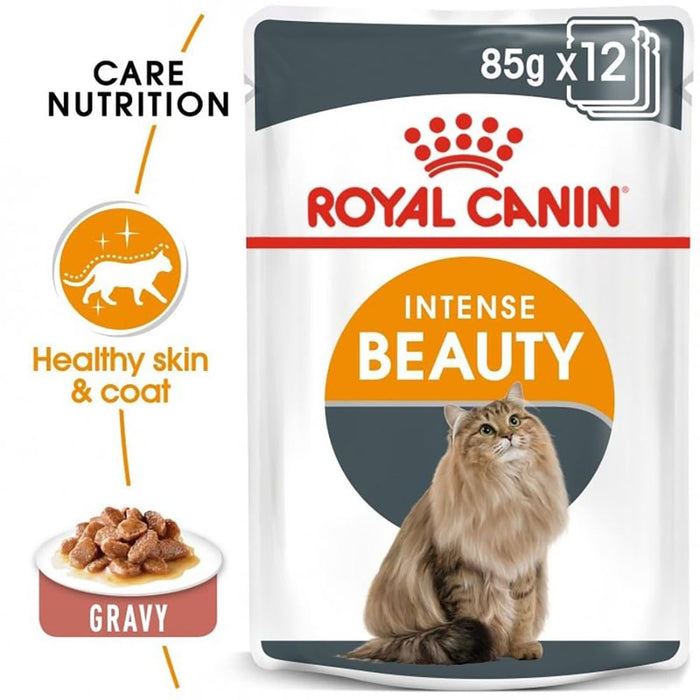 Royal Canin Intense Beauty Adult Gravy Wet Cat Food (85g x 12 Pouches)