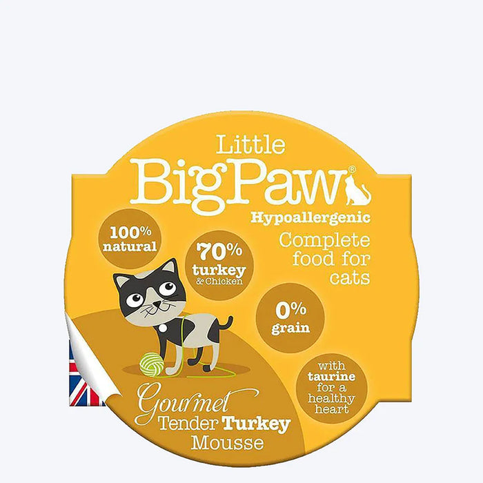 Little BigPaw Wet Cat Food - Gourmet Turkey Mousse - Pack of 8 (8 x 85 gms)