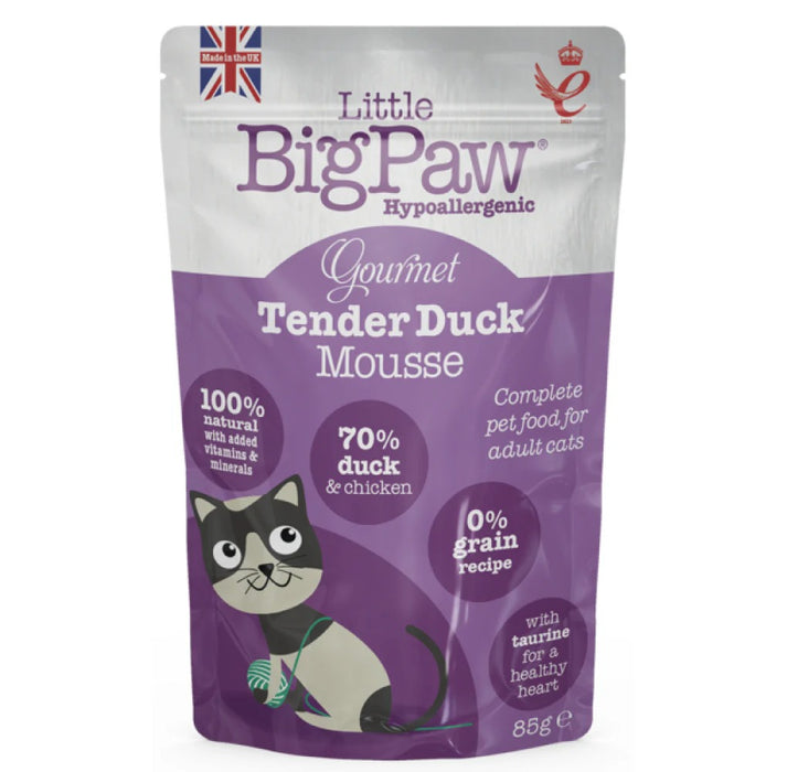 Little BigPaw Wet Cat Food - Gourmet Duck Mousse - Pack of 12 (12 x 85 gms)