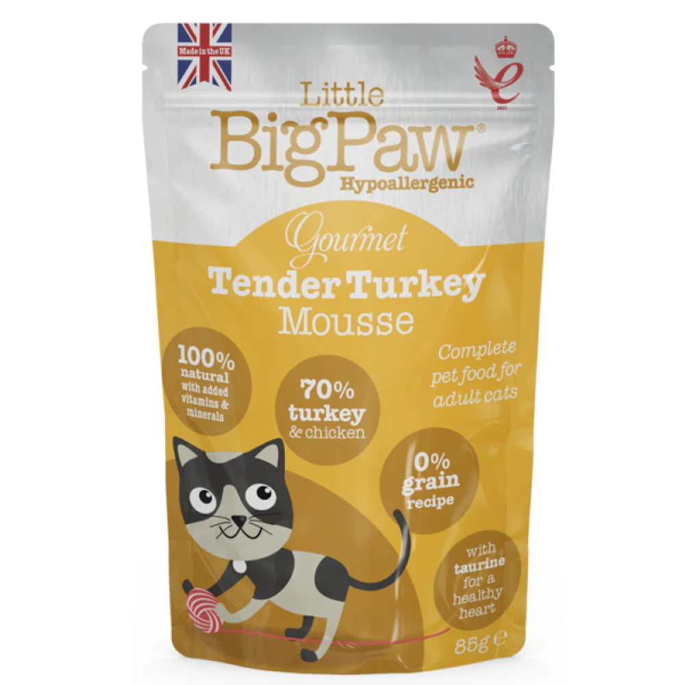 Little BigPaw Wet Cat Food - Gourmet Turkey Mousse - Pack of 12 (12 x 85 gms)