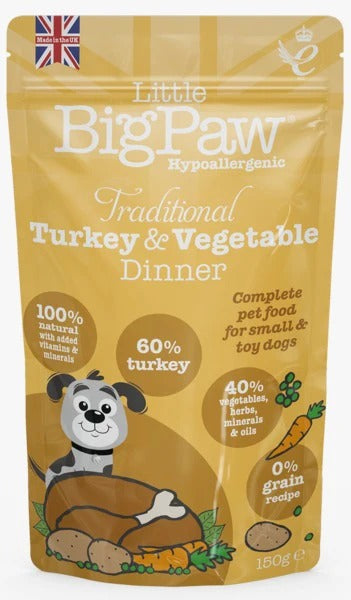 Little BigPaw Wet Dog Food - Traditional Turkey & Vegetable Dinner Pack of 12 (12 x 85 gms)