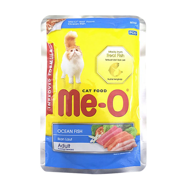 Me-O Wet Cat Food - Ocean Fish (80g x 12 Pouches)