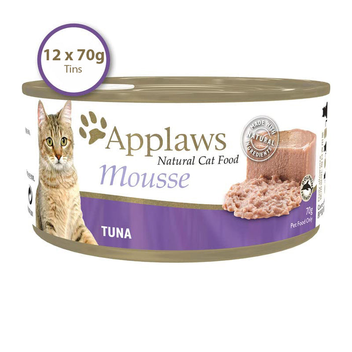 Applaws Wet Cat Food - Tuna Mousse (70g x 12 Cans)