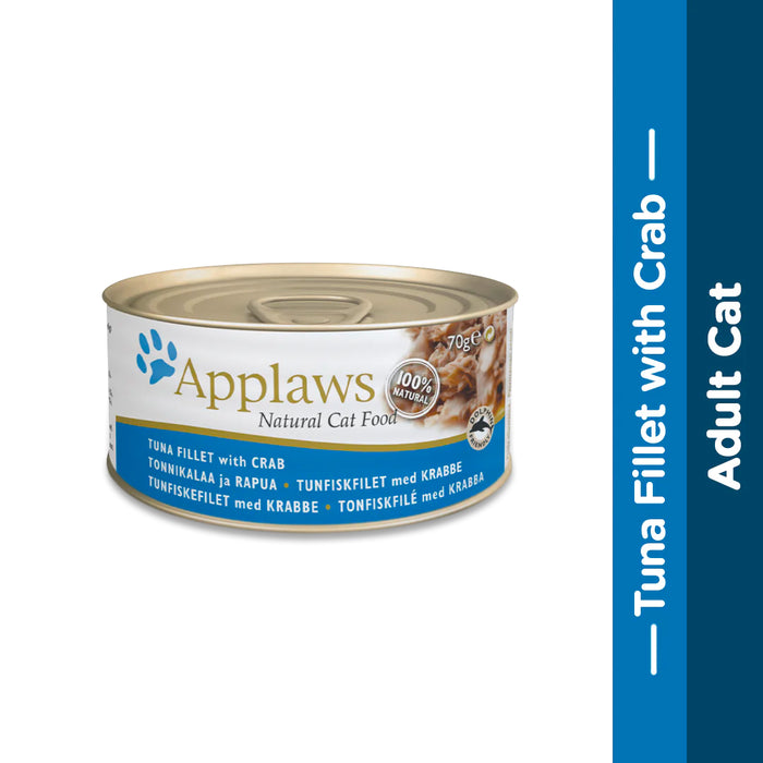 Applaws Wet Cat Food - Tuna Fillet with Crab (70g x 12 Cans)
