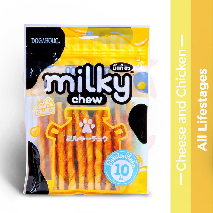 Dogaholic Dog Treats - Milky Chew Cheese & Chicken Stick Style