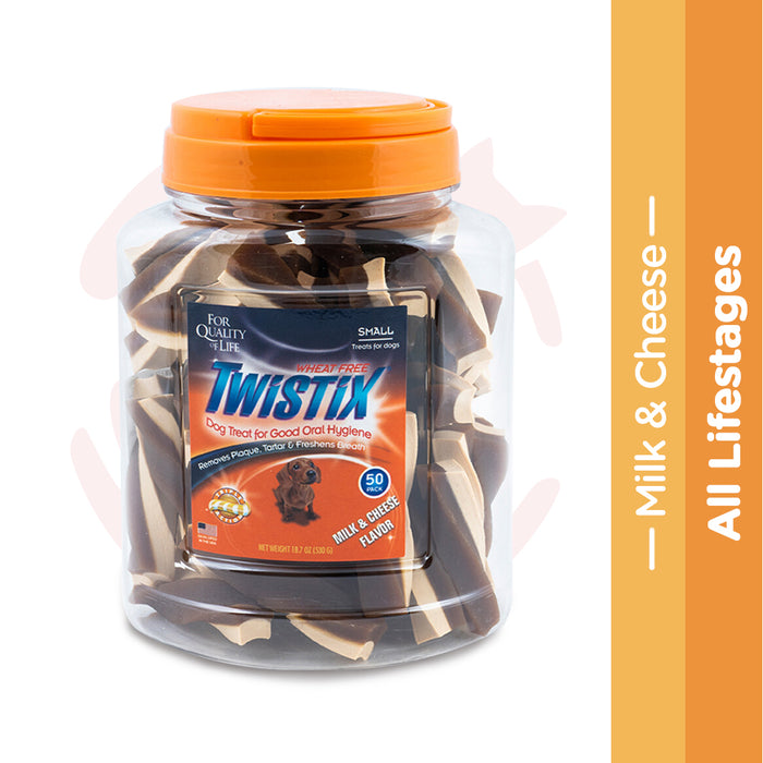 Twistix Canister Milk & Cheese Small - 50 Sticks