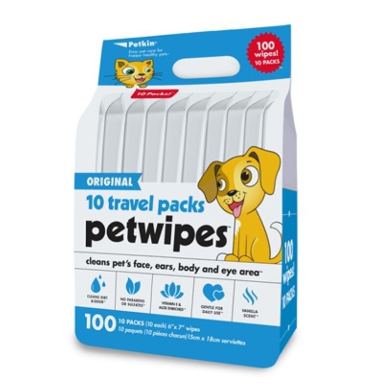 Petkin Travel Pack Pet Wipes - Original (100 pcs)