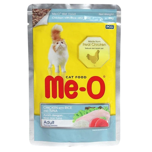 Me-O Wet Cat Food - Chicken with Rice and Tuna (80g)