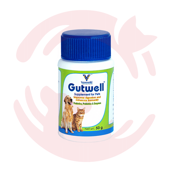 Venkys Supplement for Cats & Dogs - Gutwell Powder for Digestion and Immunity (50g)