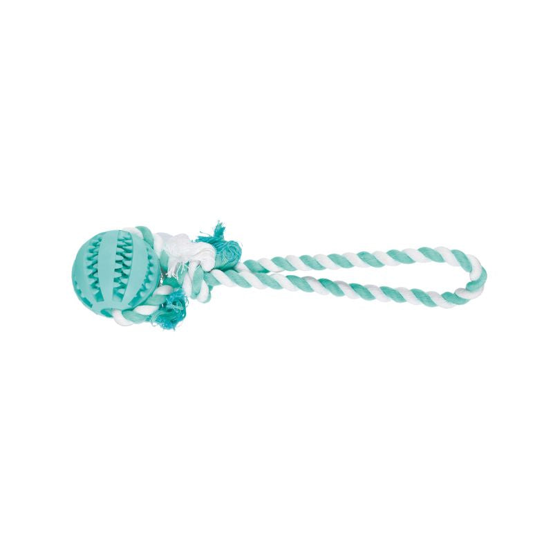 Trixie Dog Toys - Denta Fun Playing Rope with Ball (Mint Flavor)