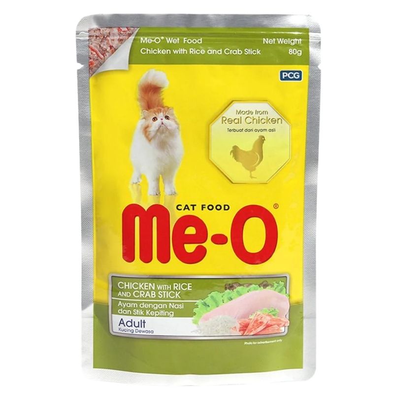 Me-O Wet Cat Food - Chicken with Rice and Crab (80g)
