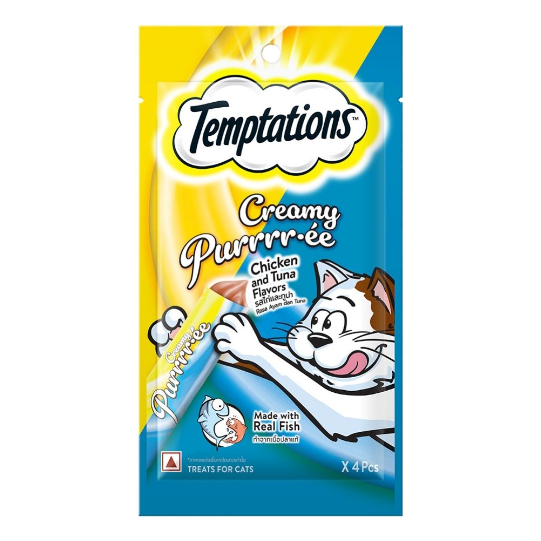 Temptations Creamy Purrrr-ee Cat Treats - Chicken & Tuna