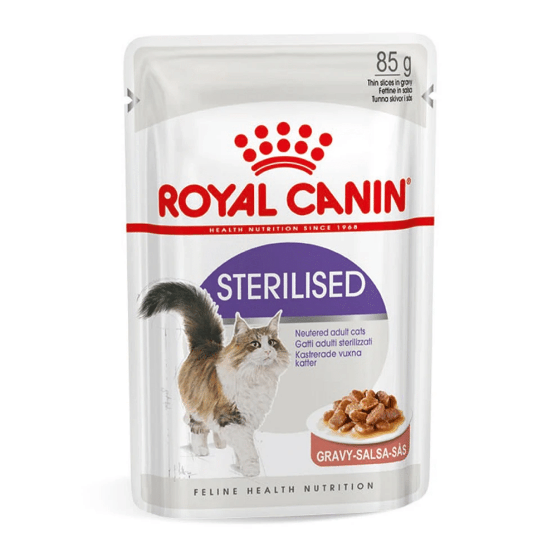 Royal Canin Sterilised Care Adult Wet Cat Food (85g x 12 Gravy Pouches)