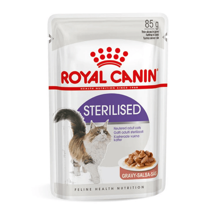 Royal Canin Sterilised Care Adult Wet Cat Food (85g x 12 Gravy Pouches)