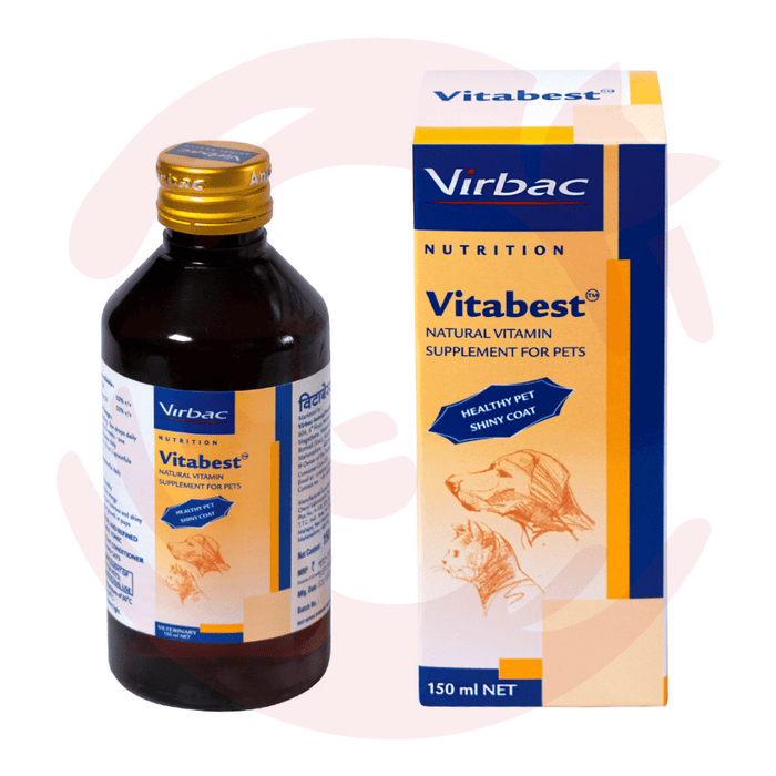 Virbac Supplement for Dogs & Cats - Vitabest Vitamin Supplement (150ml)