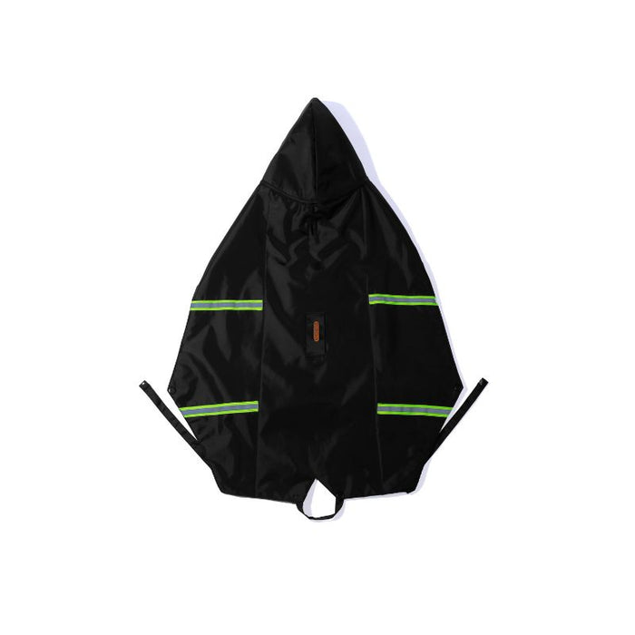 PetWale Raincoats with Reflective Strips for Dogs - Black
