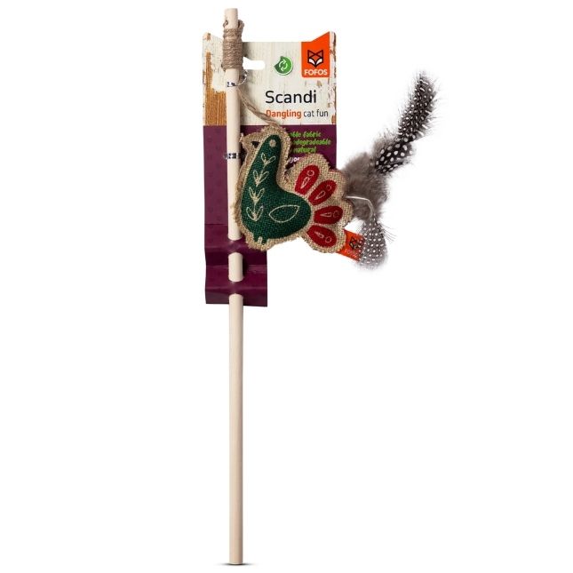 FOFOS Cat Toy - Scandi Peacock Wand/Teaser