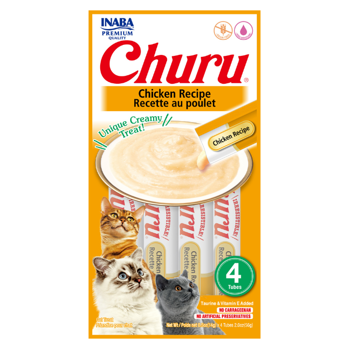 Churu Creamy Cat Treats - Chicken Recipe (4 sticks x 14g)