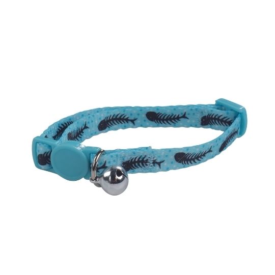 M-Pets Cat Collar - Zany Eco Collar (Blue & Black Fishes)