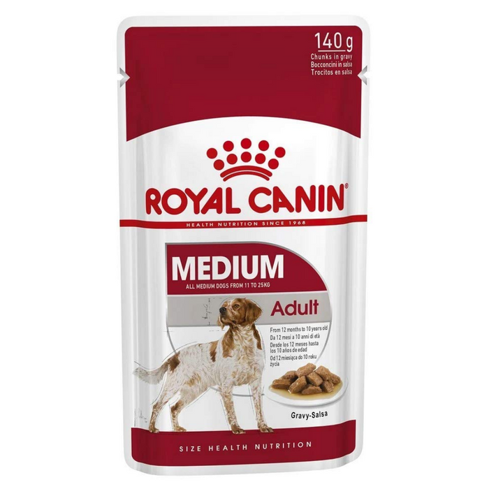 Royal Canin Medium Adult Wet Dog Food (10 x 140g Gravy Pouches)