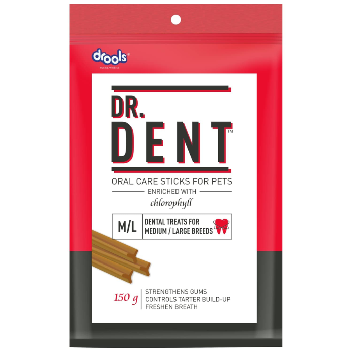 Drools Dog Treats - Dr. Dent Oral Care Sticks (Medium/Large Breeds) 150g