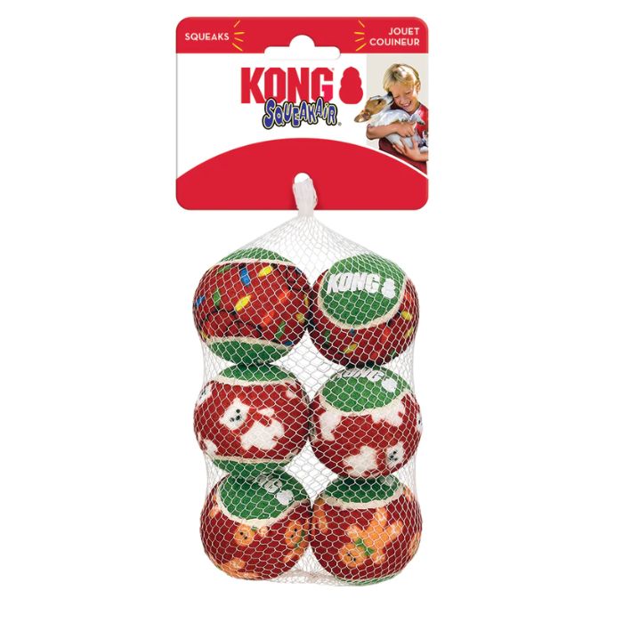 Kong Dog Toys - Holiday SqueakAir® Balls 6-pk (Limited Christmas Edition)