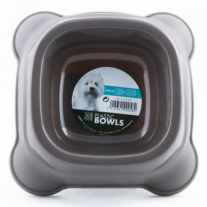 M-Pets Plastic Single Bowl - Taupe Grey
