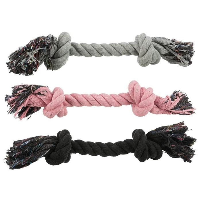 Trixie Dog Toys - Playing Rope in assorted Colours (Pink/Grey/Black) - Pack of 1