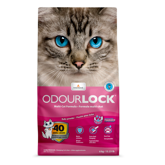 Intersand Odourlock Clumping Cat Litter - Baby Powder (12kg)