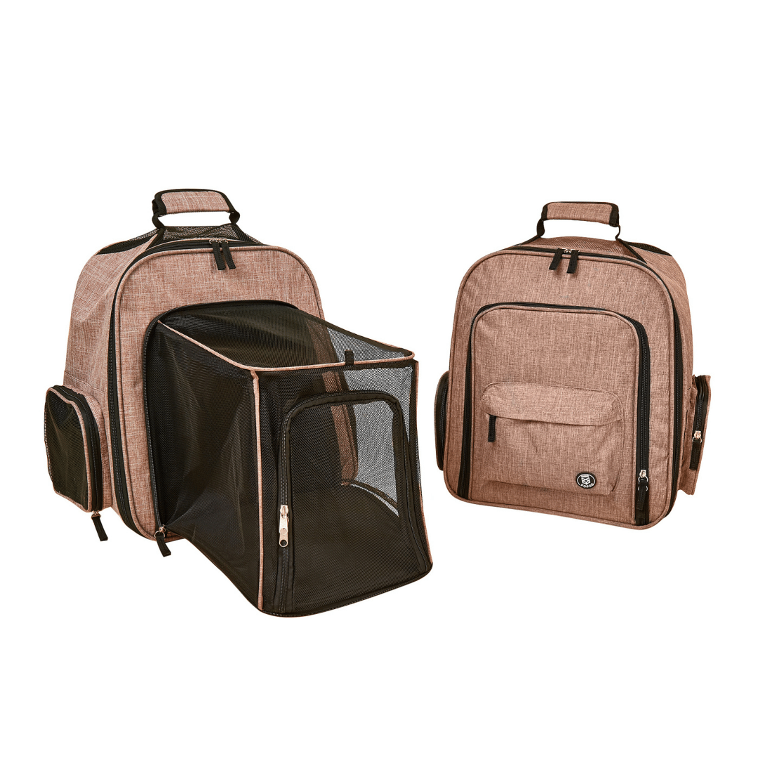 FOFOS Expandable & Foldable Backpack Pet Carrier For Cats & Dogs - Pink
