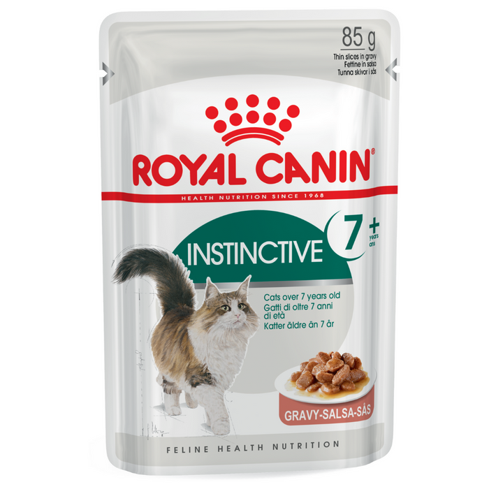 Royal Canin Instinctive Adult Ageing 7+ Gravy Wet Cat Food (85g x 12 Gravy Pouches)