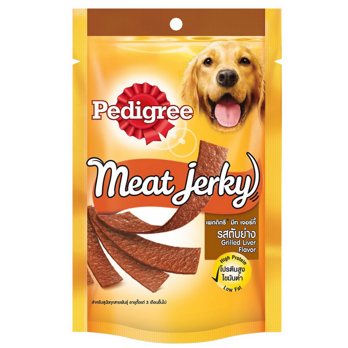 Pedigree Meat Jerky Adult Dog Treat , Grilled Liver, 80g Pack