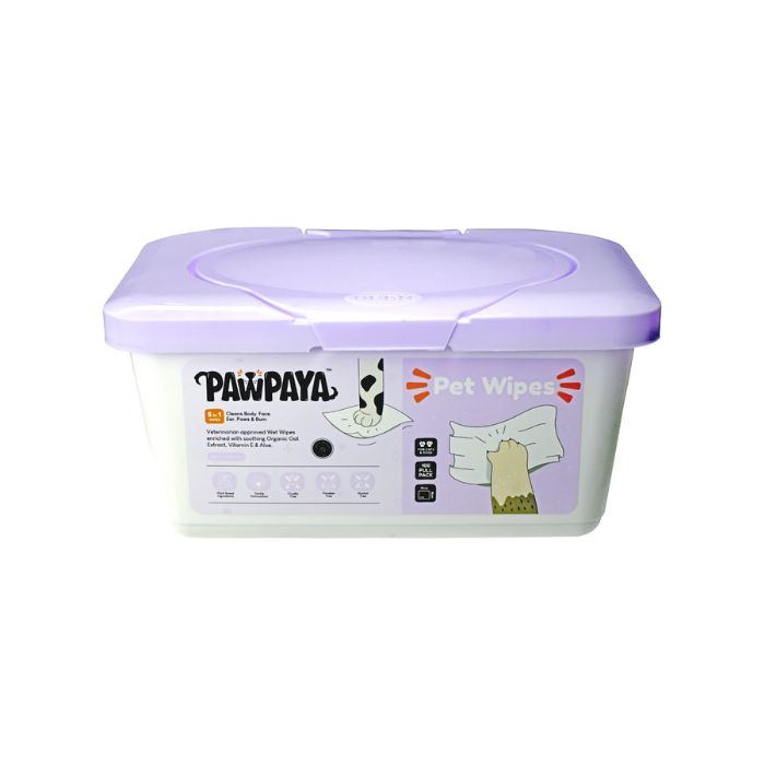 PawPaya Pet Wipes For Cats & Dogs (100 Wipes Tub)