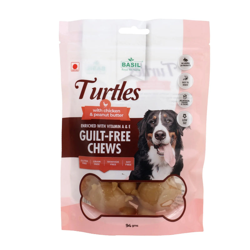 Basil Dog Treats - Guilt-Free Chew Treats - Turtles (94g)