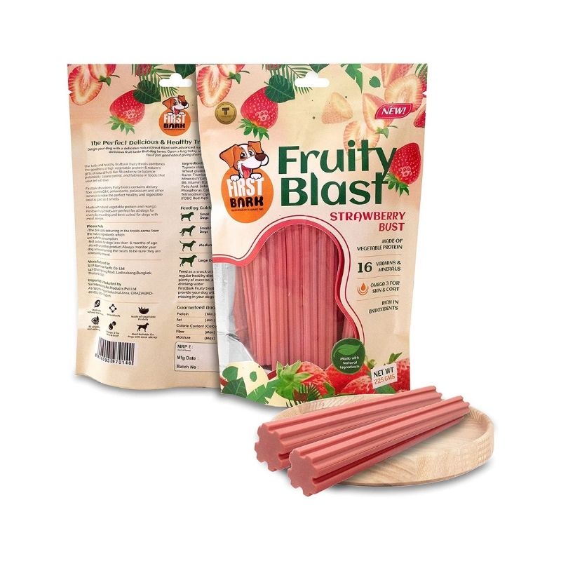 First Bark Dog Treats - Fruity Blast - Strawberry Bust (225g)