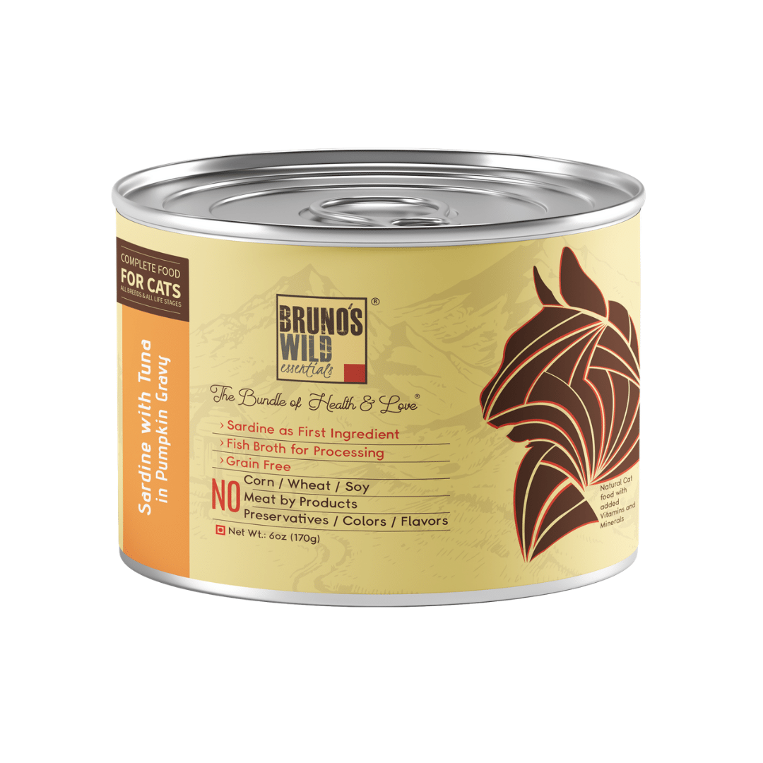 Bruno's Wild Essentials Wet Cat Food - Sardine with Tuna in Pumpkin Gravy (170g)