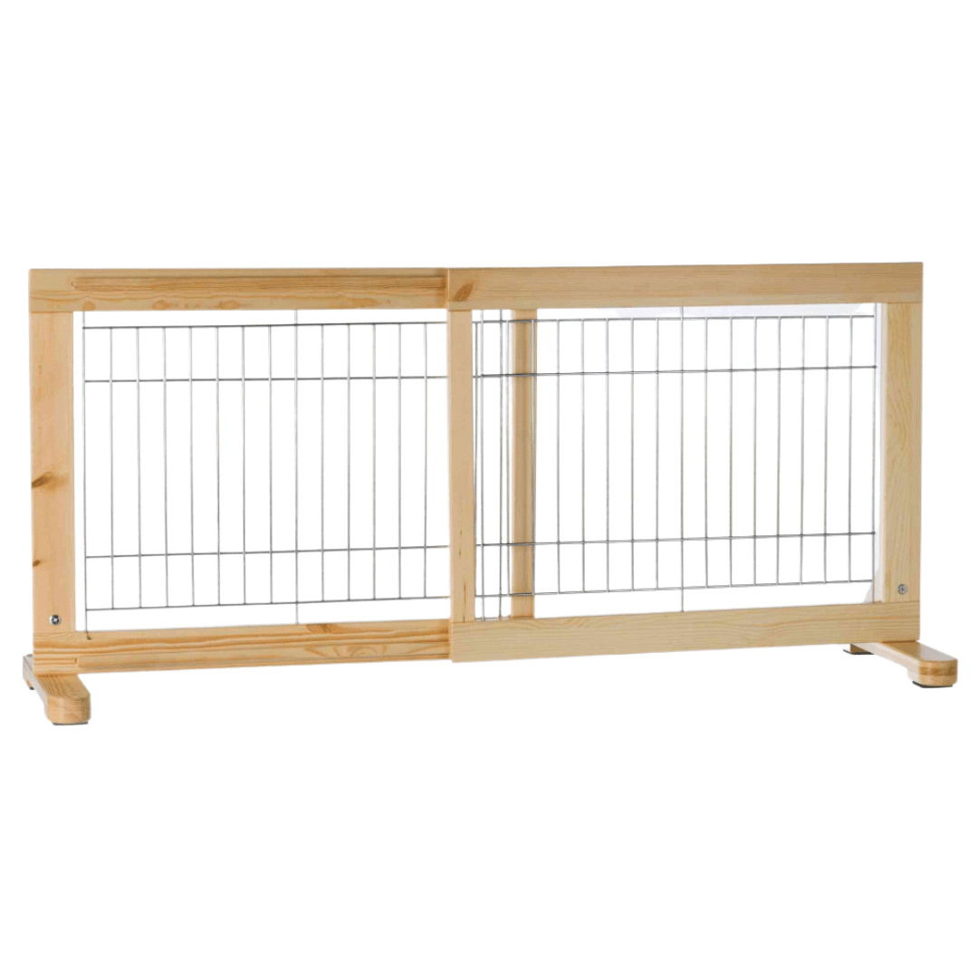 Trixie Adjustable & Freestanding Dog Barrier for Puppies - Pine Wood