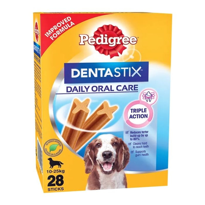 Pedigree Dentastix Dog Treat Oral Care for Adult Medium Breed (10-25 kg), (28 Sticks) 720g Monthly Pack