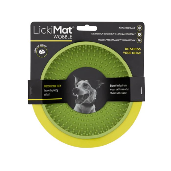 Wobble - LickiMat Slow Feeder for Dogs - Challenges your dog to lick the treat and food in order to be rewarded.