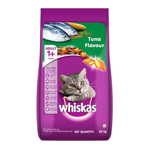 Whiskas Dry Cat Food for Adult Cats (1+ Years), Tuna Flavour