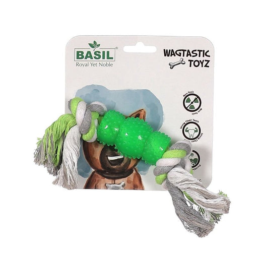Basil Dog Toys - Cotton Rope with Hard TPR Center