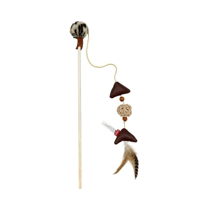 GiGwi Cat Toys - Eco Line Feather Teaser with Silvervine and Leatherette