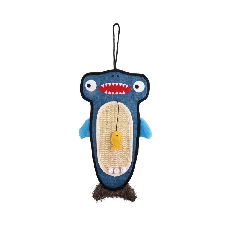 GiGwi Cat Toys - Cat Scratcher with Catnip - Alligator (Blue)