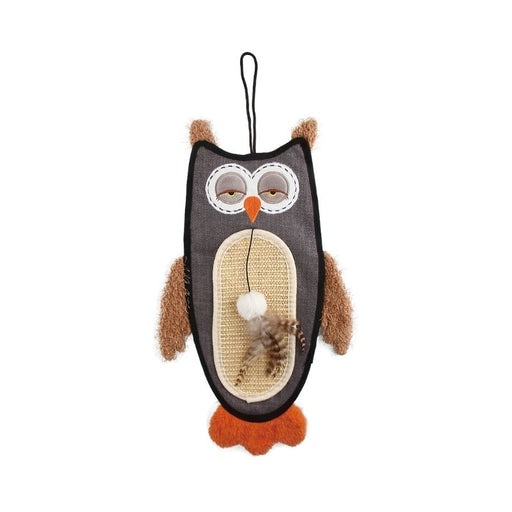 GiGwi Cat Toys - Cat Scratcher with Catnip - Owl (Brown)