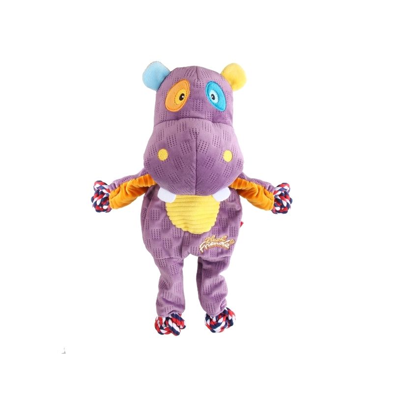 GiGwi Dog Toys - Plush Friendz - Hippo (Purple)