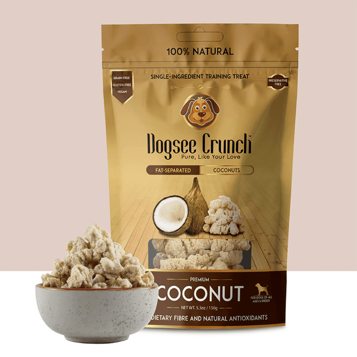 Dogsee Crunch Dog Treats - Coconut (Vegetarian, Vegan & Gluten-free)
