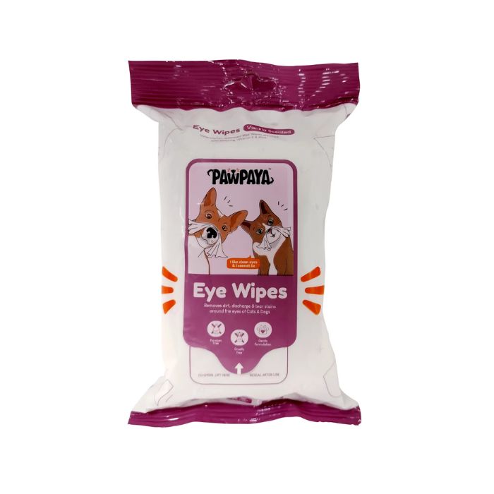Pawpaya Pet Eye Wipes for Cats & Dogs (25 Wipes)